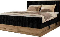 Best Boxspringbett mit Bettkasten Schwarz,Eiche Artisan (Nachbildung)