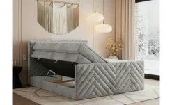 Best Boxspringbett mit Bettkasten Silbergrau