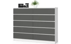 Best Kommode 160 cm breit Weiß,Graphit