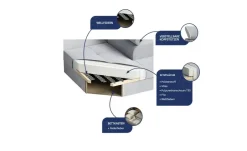 Best MASSENO Wohnlandschaft mit Schlaffunktion Siena Grau