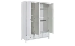 Discount Massivholz-Drehtürenschrank aus Massivholz Weiß