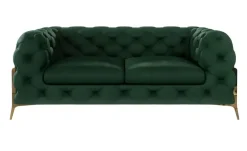 Best S-STYLE Chesterfield Einzelsofa Natalie Flaschengrün